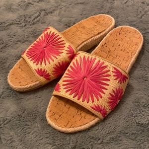 NWOT Jack Rogers pink/tan espadrille sandals 9.5M